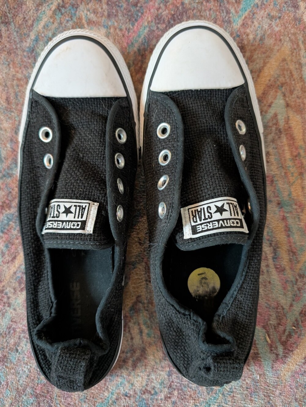 Converse All Star Sneakers 9 Black Canvas Skater Punk Grunge Casual